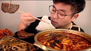 가정식 먹방 정갈한 한끼 짬뽕수제비먹방 잡채 떡갈비 맛사운드 레전드먹방 teok galbi japchae mukbang Legend koreanfood asmr