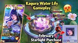 Kagura Water Lily Purchase + Review gameplay💜🌟Annual Starlight Skin✨🌸