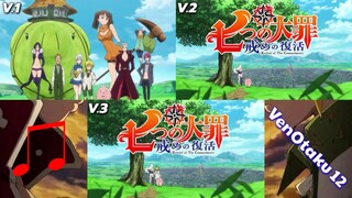 Nanatsu no Taizai: Imashime no Fukkatsu - Opening 2 / Comparación [versiones 1 - 3]