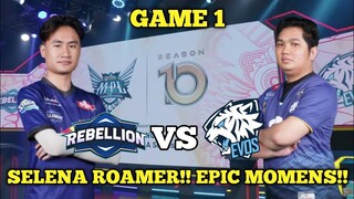 MPL ID Season 10! RBL Vs EVOS LEGENDS! Game 1,META SELENA ROAM IS BACK??