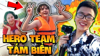 THỬ THÁCH MR VỊT VÀ HERO TEAM ĐI TẮM BIỂN*SIRO PARKOUR TRÊN SÓNG*SIMMY VẼ TRANH TRÊN CÁT MINI WORLD