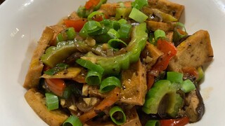 Ginisang Ampalaya | TokwaFried Tofu with Bitter Gourd in Black Bean and Garlic Sauce