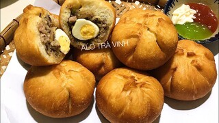 BÁNH BAO CHIÊN- Làm bánh bao nhân thịt chỉ với Bột Mì đa dụng bánh nở phồng to giòn xốp rất ngon