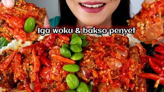 ASMR BAKSO SAMBEL PENYET + IGA WOKU +  TUMIS SAWI | ASMR MUKBANG INDONESIA
