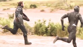 Anti-hegemony army came, Captain America and Black Panther in front