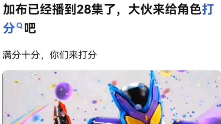 加布已经播到28集了，大伙来给角色打分吧