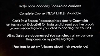 Katja Loom Academy Ecommerce Analytics Course download