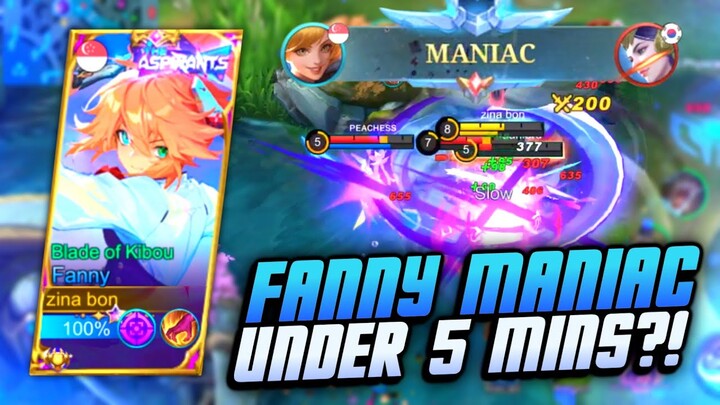 FANNY MANIAC IN UNDER 5 MINUTES! | SOLO RANK GAMEPLAY | MLBB