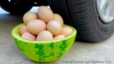 Eksperimen: Roda Mobil vs Telur Dalam Mangkuk Semangka | #OddlySatisfyingVideo
