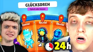 24H GLÜCKSRAD GEDREHT um ALLE 6 SPECIAL SKINS zu ZIEHEN..😱 in Stumble Guys