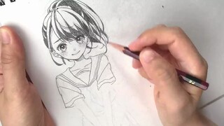 [Isi halaman] Saya menggambar gadis-gadis dengan berbagai gaya rambut pembuatan ilustrasi [Analog]