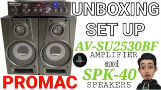 UNBOXING & SET UP VIDEO | PROMAC AV-SU2530BF AMPLIFIER | PROMAC SPK-40 SPEAKER