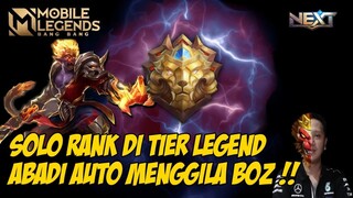 SOLO RANK DI TIER LEGEND ABADI KITA JADI OFFLANER DI EXP LANE JUGA AUTO MENGGENDONG 1 TIM BOZ