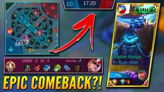 EPIC COMEBACK?! YI SUN SHIN CARRYING HYPERCARRY LANCELOT FEEDER | MLBB