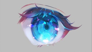 二次元闪光蓝宝石眼睛画法