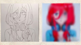 SPEED DRAW MIKU NAKANO || TOUBUN NO HANAYOME