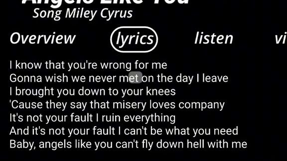 angels like you by:Miley Cyrus