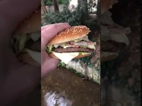 Dropping my Big Tasty burger in the river