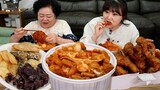 70세 시어머님께 엽떡&허니콤보 조합을 알려드렸어요😆먹방 치트키 꿀조합 MUKBANG