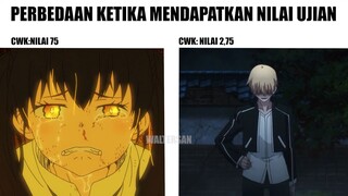 PERBEDAAN MURID CEWEK DAN COWOK KETIKA MENDAPATKAN NILAI I ANIME MEME