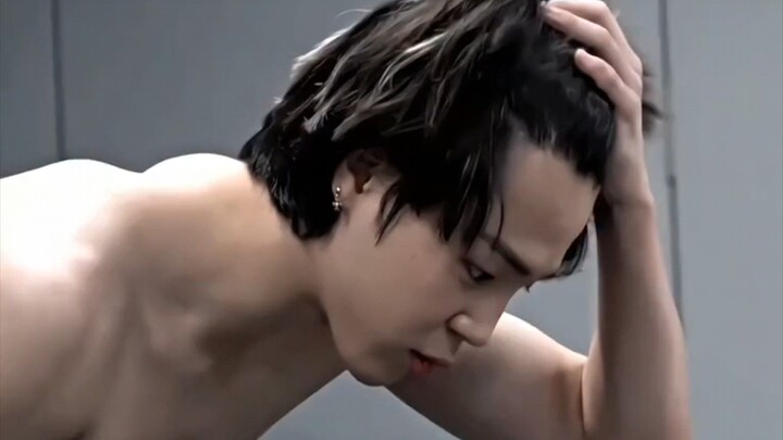 Jimin being shirtless and his hair OMG 🦋