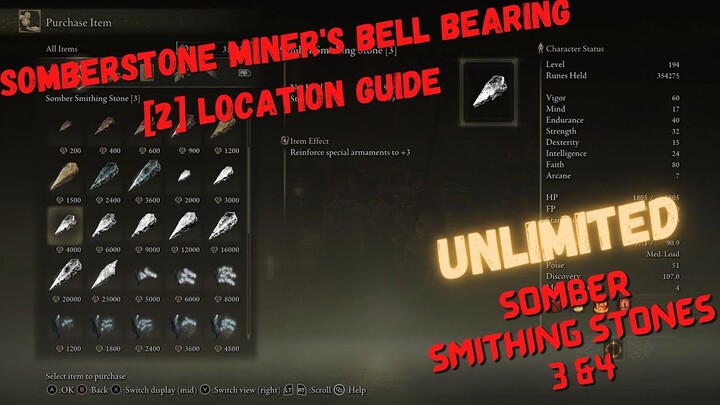 Somberstone Bell Bearing [2] location guide. UNLIMITED Somberstone 3&4