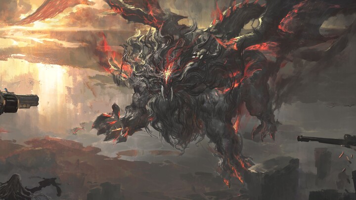 【Lukisan】Yu-Gi-Oh·"Front Monster Besi"-Naga Raptor Pemakan Jejak·Schlager dari Burung, Naga, dan Mec