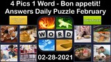 4 Pics 1 Word - Bon appetit! - 28 February 2021 - Answer Daily Puzzle + Daily Bonus Puzzle