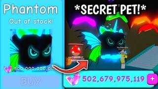 I GOT THE NEW *SECRET PET* PHANTOM!(500 BILLION CRYSTALS) IN BUBBLEGUM SIMULATOR! (ROBLOX)