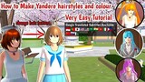 How to Make Yandere Hairstyles and Colour| Easy Tutorial| Sakura School Simulator