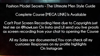 Fashion Model Secrets Course The Ultimate Men Style Guide Download