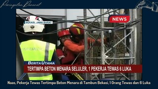 Menara ambruk tertima beton 1 pekerja meninggal dunia