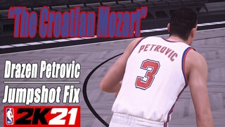 Drazen Petrovic Jumpshot Fix NBA2K21 with Side-by-Side Comparison