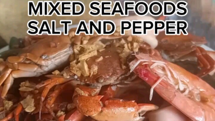 Mix seafoods salt and pepper #snack #eat #dinner #lunch #seafoods #pilipinodish #pilipinofood #chef