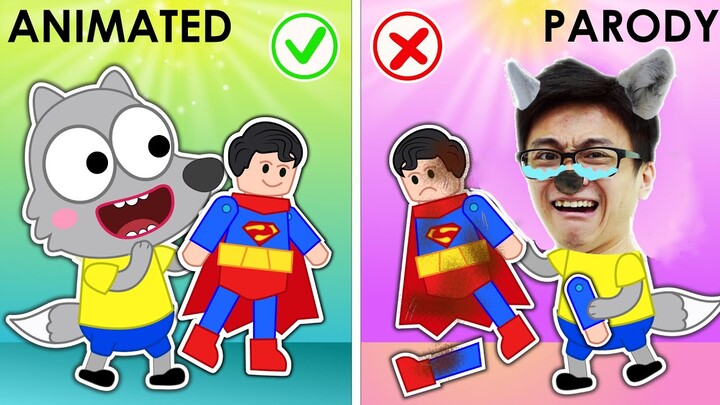 Pica Family Animated PARODY with ZERO BUDGET PICA SUPER HEROES TOYS POP IT !| WOW Parody