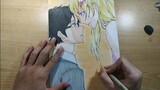 Speed Drawing Anime - Kaori and Kousei ( Shigatsu Wa Kimi No Uso)