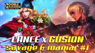 LANCELOT X GUSION SAVAGE & MANIAC MOMENTS #1 | MOBILE LEGENDS BANG BANG