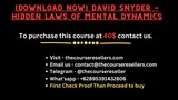 [Download Now] David Snyder - Hidden Laws Of Mental Dynamics