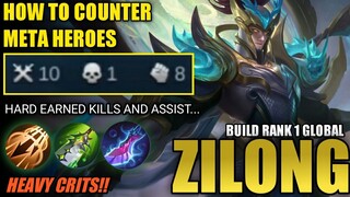 ZILONG + INSPIRE!! COUNTER EVERYONE!! ZILONG BEST BUILD SIDELANE!! TOP 1 GLOBAL ZILONG BUILD - MLBB