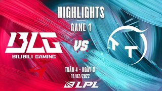 BLG vs TT| Highlights - Game 1 | Tuần 4 Ngày 5 | LPL Mùa Xuân 2022