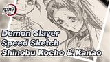 Shinobu Kocho & Kanao Speed Sketch With Pencil, So Cute | Demon Slayer