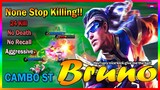 🔥24 Kill Bruno No death No Recall Rank GamePlay |Aggressive Bruno From CAMBO ST ~ Mobile Legends