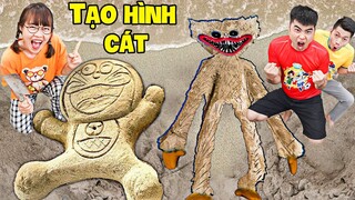 Hà Sam Thử Thách Tạo Hình Trên Cát Doraemon Và Huggy Wuggy - Tìm Ra Vua Tạo hình