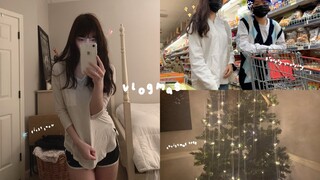 Vlogmas ❄️ First snow, cooking Asian food, Christmas tree, Asian supermarket, watching anime