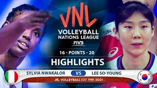 Sylvia Nwakalor vs Lee So-young | Italy vs Korea | VNL 2021 (HD)