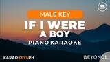 If I Were A Boy - Beyonce (Male Key - Piano Karaoke)