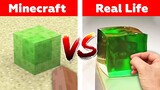 MINECRAFT SLIME BLOCK IN REAL LIFE! Minecraft vs Real Life animation challenge