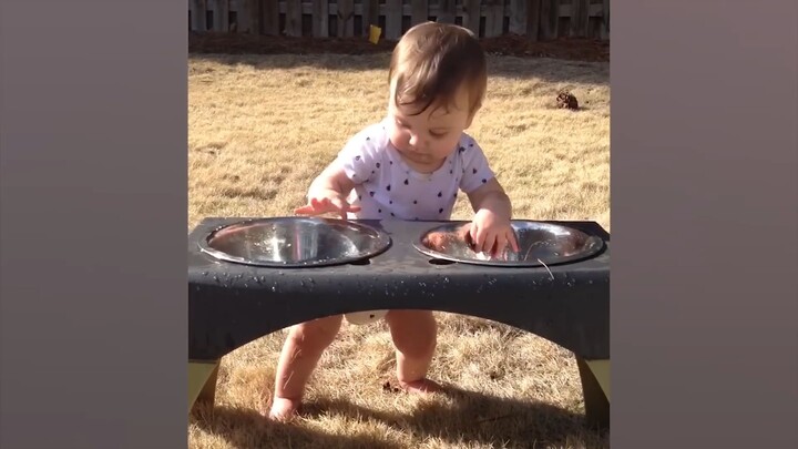 Funny Babies Playing With Water - Baby Outdoor Videos