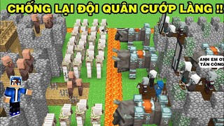 Khi Dân Làng Và Golem Chống Lại | ĐỘI QUÂN KẺ CƯỚP LÀNG SIÊU MẠNH | Trong Minecraft Pe..!!