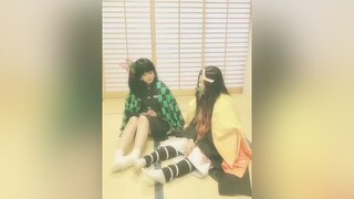 炭カナ ぜんねず こっそり羽織を借りたふたりの世界線⚠︎(竈門炭治郎 むーさん 竈門禰豆子  我妻善逸 栗花落カナヲ Nano🌼)kimetsu_no_yaiba 鬼滅の刃コスプレ demonslayercosplay 竈門兄妹